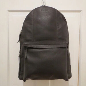 COLE HAAN WAYLAND BROWN LEATHER PEBBLED BACKPACK